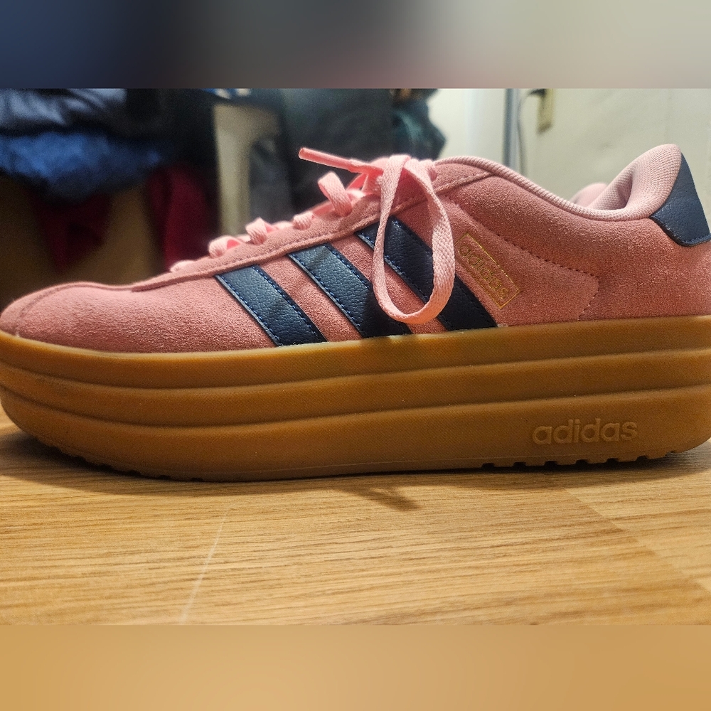 Adidas Womens VL COURT BOLD Pink & Navy Sneakers